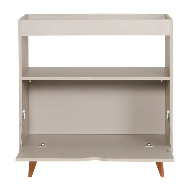 APARADOR 1 PORTA BASCULANTE 76 CM X 37 CM LIN - BEGE/NOZES - Foto 4