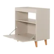 APARADOR 1 PORTA BASCULANTE 76 CM X 37 CM LIN - BEGE/NOZES - Foto 5