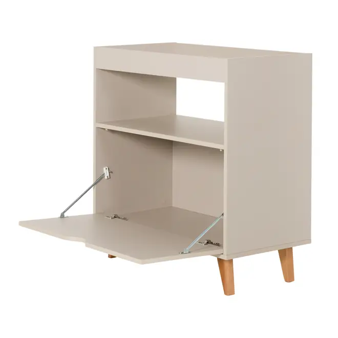 APARADOR 1 PORTA BASCULANTE 76 CM X 37 CM LIN - BEGE/NOZES - Foto 5