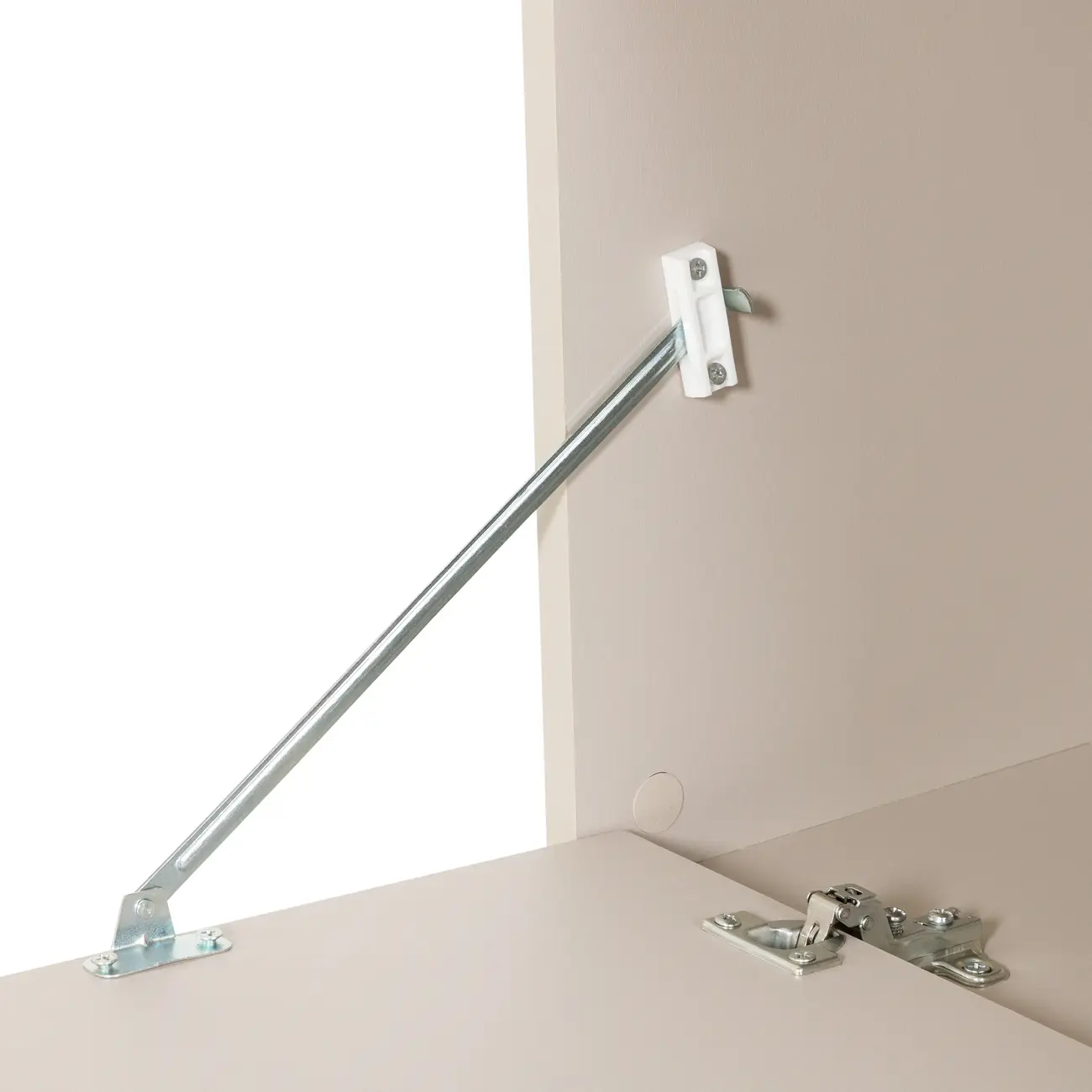 APARADOR 1 PORTA BASCULANTE 76 CM X 37 CM LIN - BEGE/NOZES - Foto 6