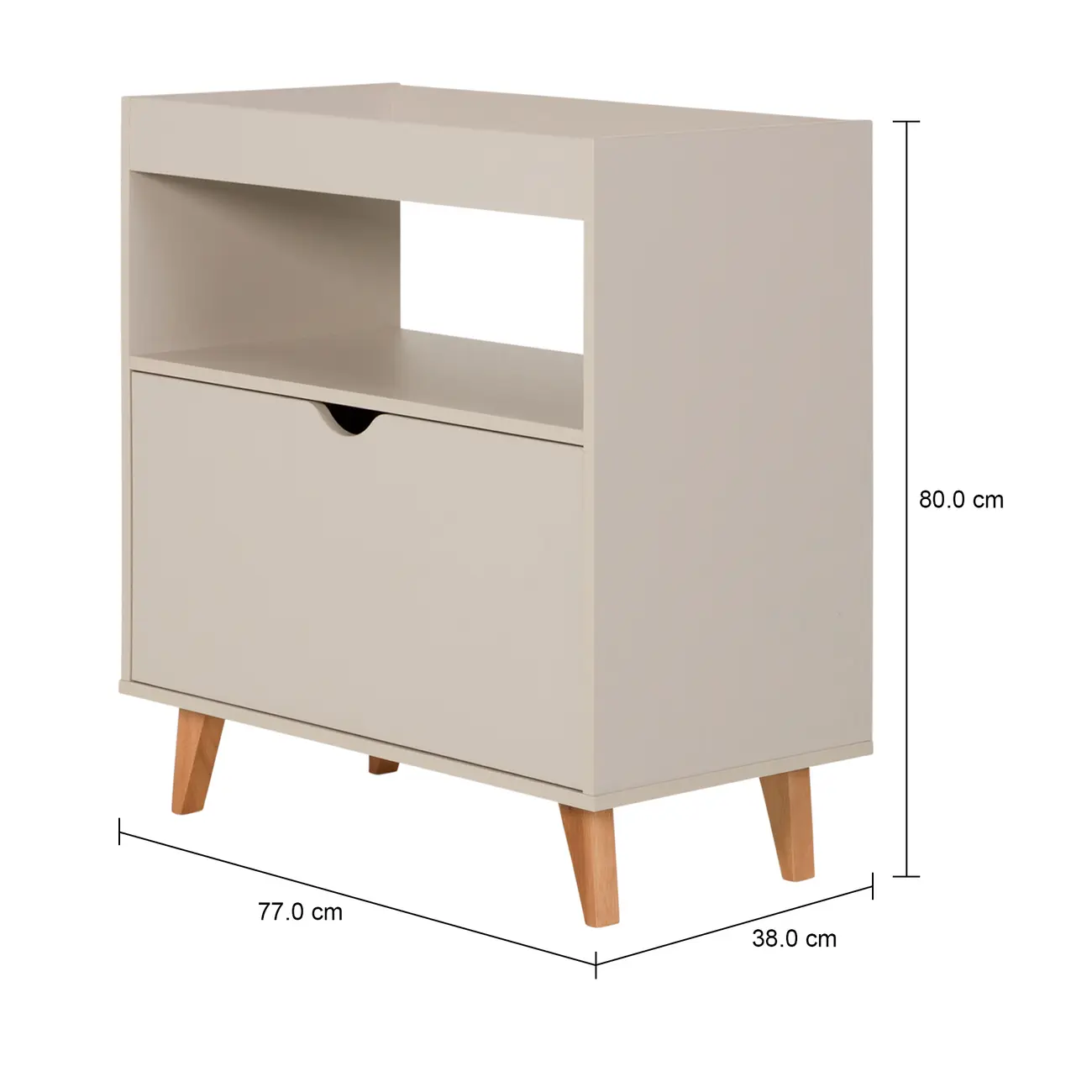 APARADOR 1 PORTA BASCULANTE 76 CM X 37 CM LIN - BEGE/NOZES - Foto 9