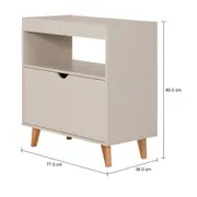 APARADOR 1 PORTA BASCULANTE 76 CM X 37 CM LIN - BEGE/NOZES - Foto 9
