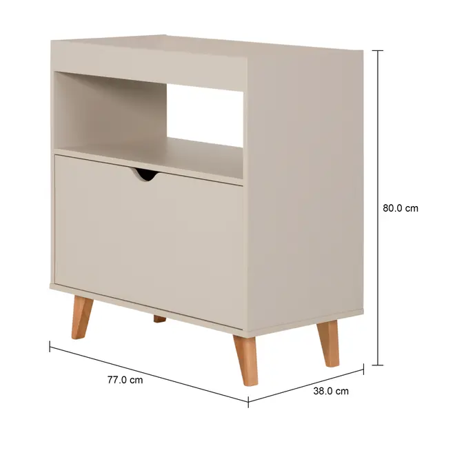 APARADOR 1 PORTA BASCULANTE 76 CM X 37 CM LIN - BEGE/NOZES - Foto 9