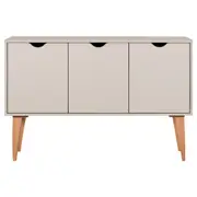 BUFFET 3 PORTAS 1,20 M X 35 CM LIN - BEGE/NOZES - Foto 1