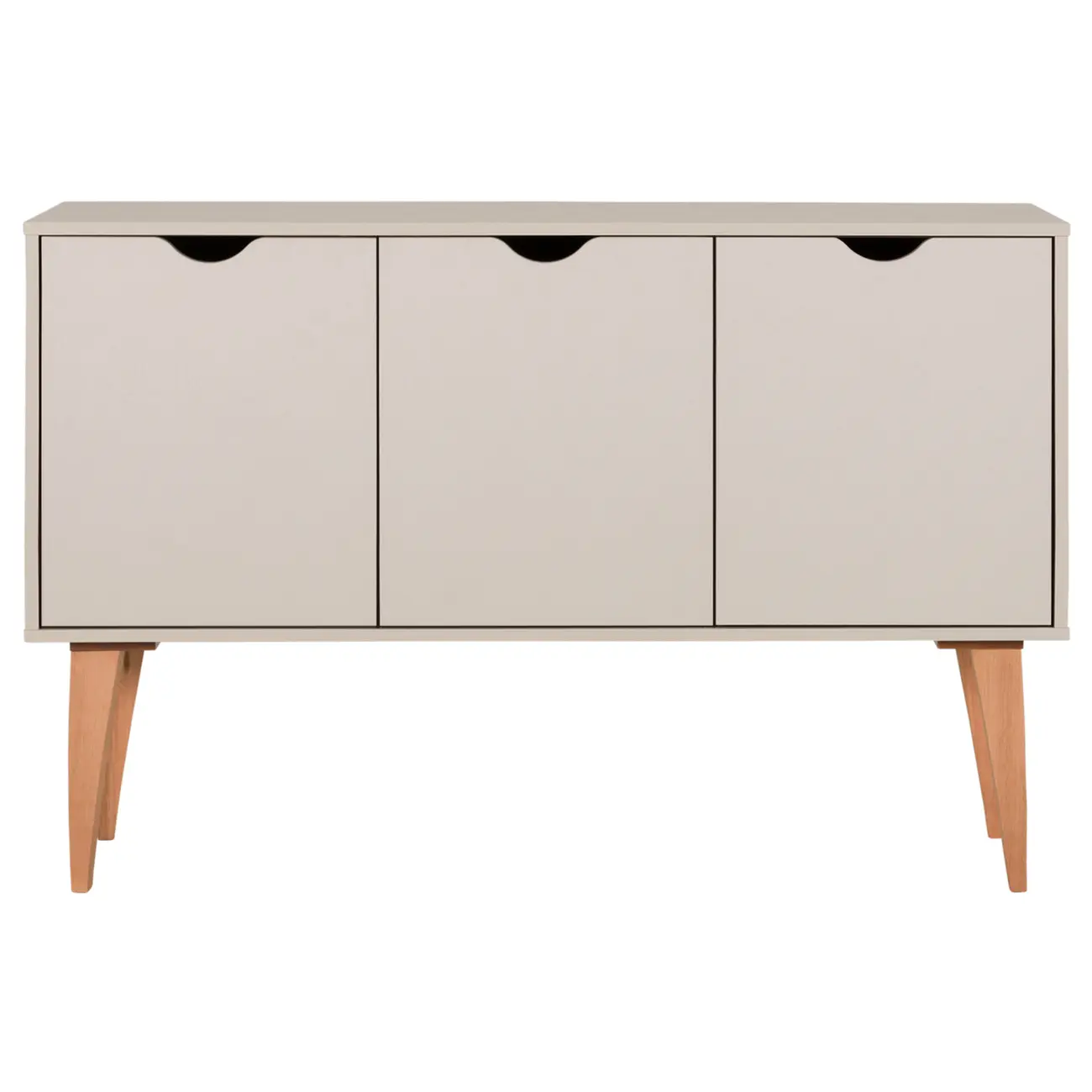 BUFFET 3 PORTAS 1,20 M X 35 CM LIN - BEGE/NOZES - Foto 1