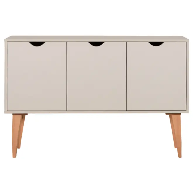 BUFFET 3 PORTAS 1,20 M X 35 CM LIN - BEGE/NOZES - Foto 1
