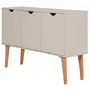 BUFFET 3 PORTAS 1,20 M X 35 CM LIN - BEGE/NOZES - Foto 2