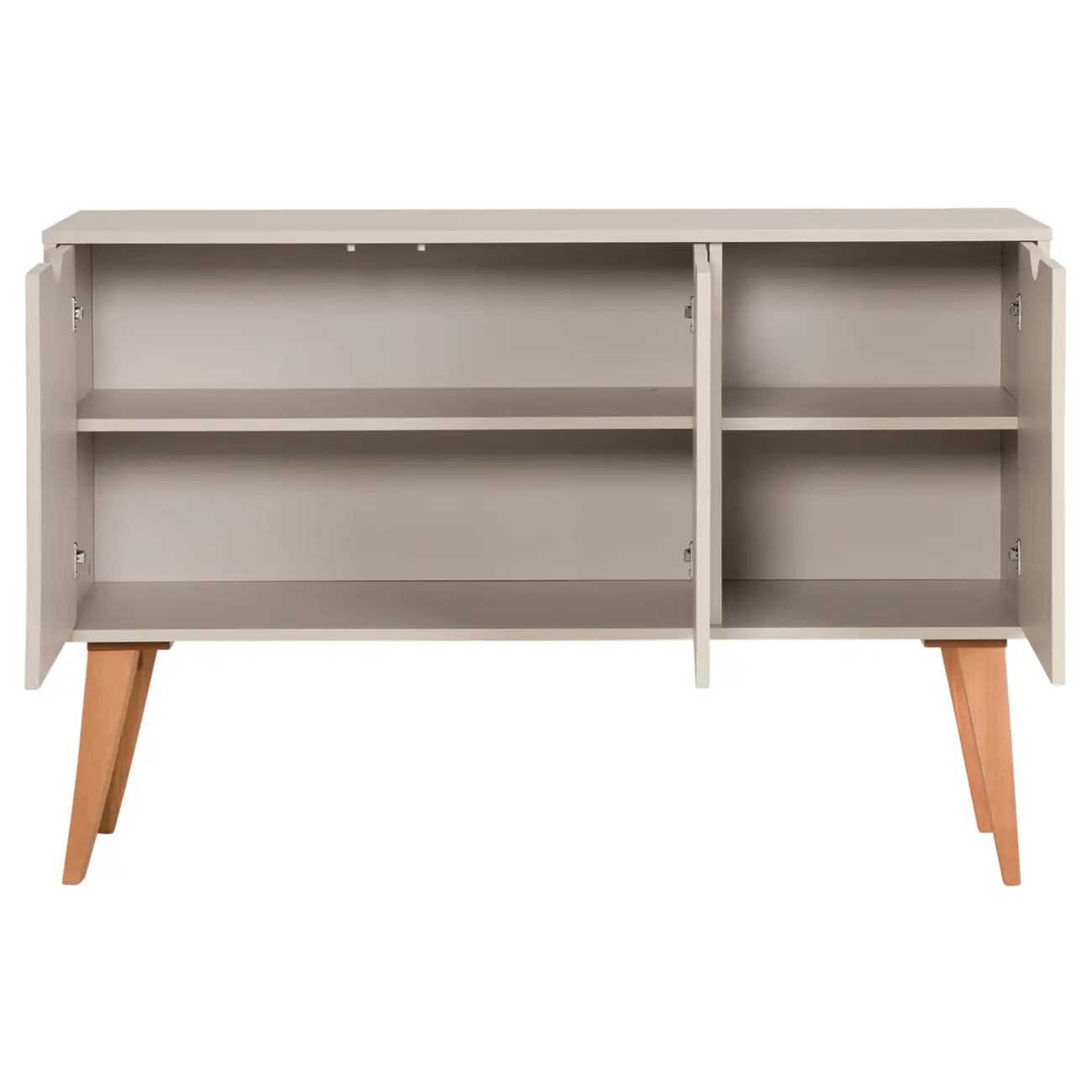 BUFFET 3 PORTAS 1,20 M X 35 CM LIN - BEGE/NOZES - Foto 4