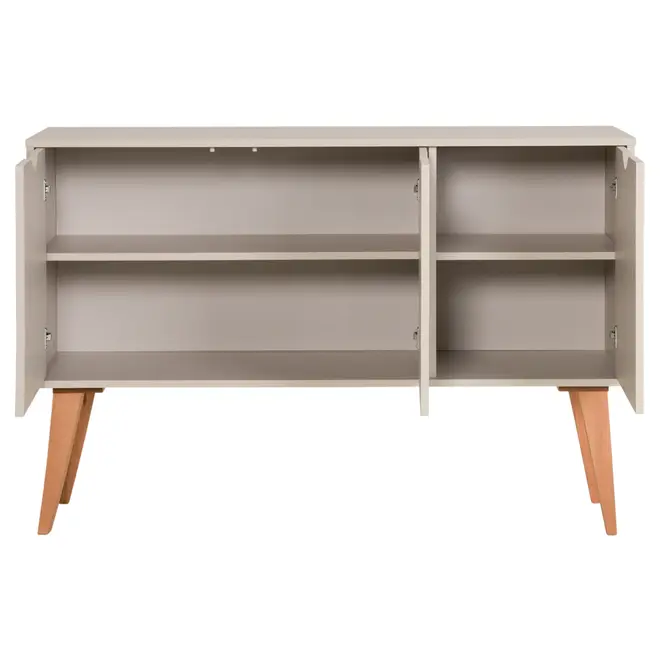 BUFFET 3 PORTAS 1,20 M X 35 CM LIN - BEGE/NOZES - Foto 4