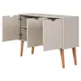 BUFFET 3 PORTAS 1,20 M X 35 CM LIN - BEGE/NOZES - Foto 5