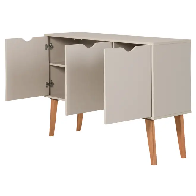 BUFFET 3 PORTAS 1,20 M X 35 CM LIN - BEGE/NOZES - Foto 5