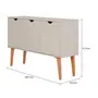 BUFFET 3 PORTAS 1,20 M X 35 CM LIN - BEGE/NOZES - Foto 9