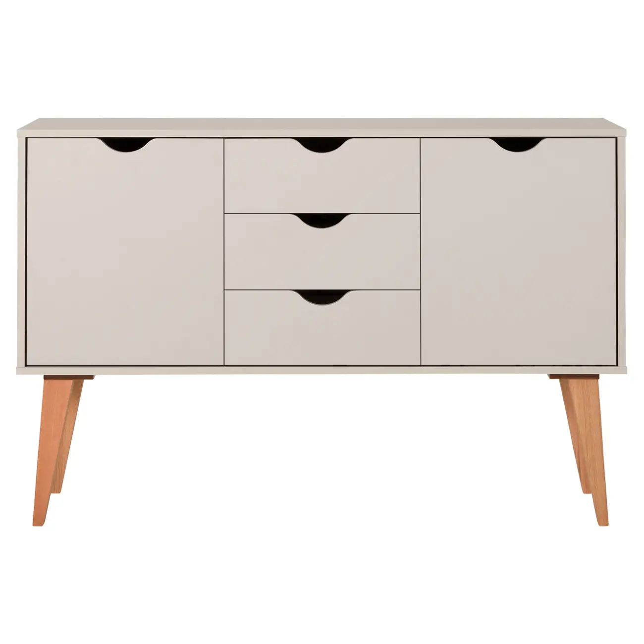 BUFFET 2 PORTAS/3 GAVETAS 1,20 M X 35 CM LIN - BEGE/NOZES - Foto 1