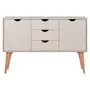 BEGE/NOZES - BUFFET 2 PORTAS/3 GAVETAS 1,20 M X 35 CM LIN