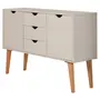 BUFFET 2 PORTAS/3 GAVETAS 1,20 M X 35 CM LIN - BEGE/NOZES - Foto 2