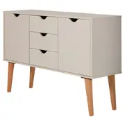 BUFFET 2 PORTAS/3 GAVETAS 1,20 M X 35 CM LIN - BEGE/NOZES - Foto 2