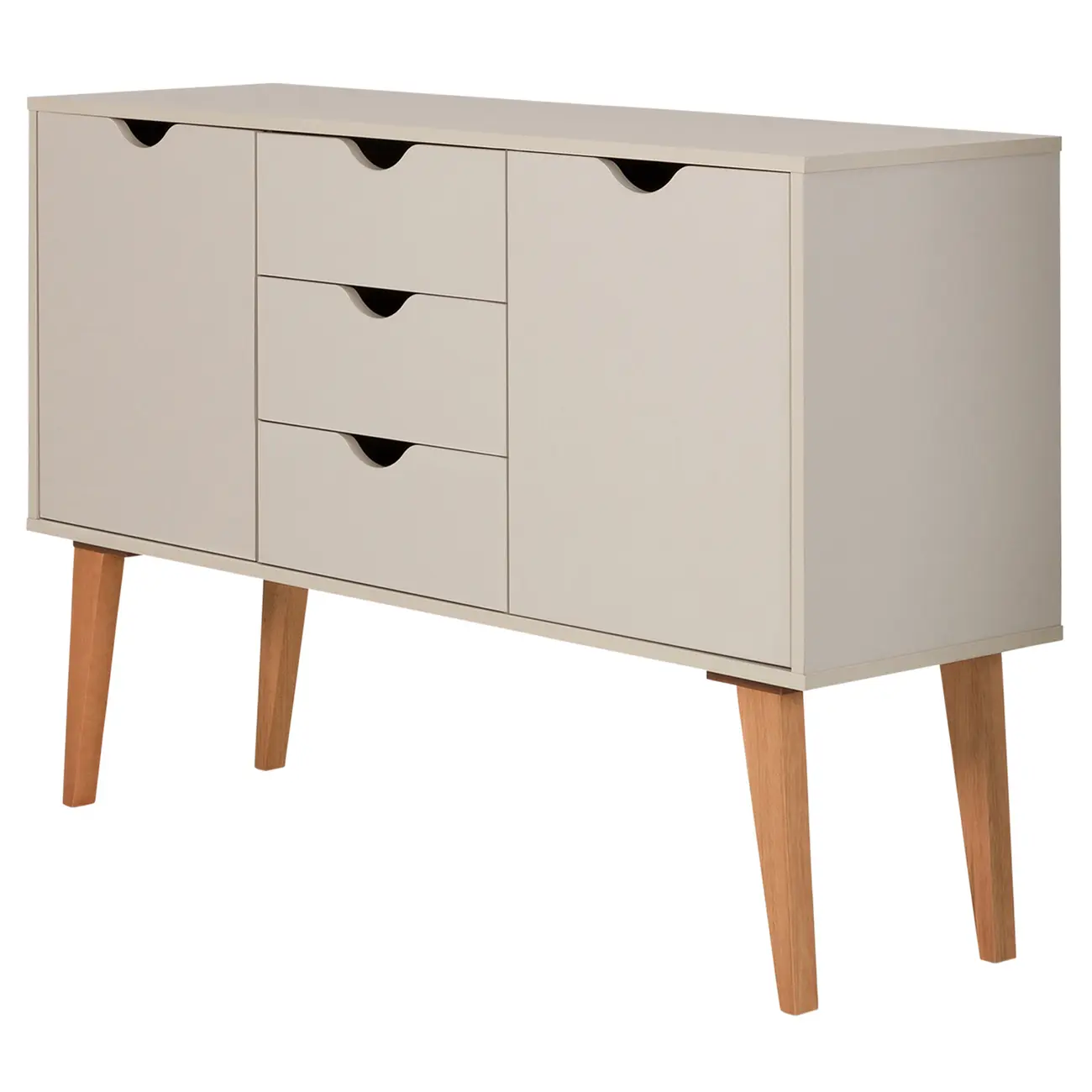 BUFFET 2 PORTAS/3 GAVETAS 1,20 M X 35 CM LIN - BEGE/NOZES - Foto 2