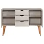 BUFFET 2 PORTAS/3 GAVETAS 1,20 M X 35 CM LIN - BEGE/NOZES - Foto 4