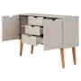 BUFFET 2 PORTAS/3 GAVETAS 1,20 M X 35 CM LIN - BEGE/NOZES - Foto 5
