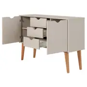 BUFFET 2 PORTAS/3 GAVETAS 1,20 M X 35 CM LIN - BEGE/NOZES - Foto 5