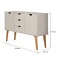 BUFFET 2 PORTAS/3 GAVETAS 1,20 M X 35 CM LIN - BEGE/NOZES - Foto 9