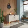 BUFFET 2 PORTAS/3 GAVETAS 1,20 M X 35 CM LIN - BEGE/NOZES - Foto 10