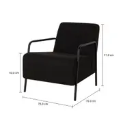 POLTRONA MINDY - PRETO/PRETO - Foto 7