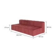 SOFÁ MODULAR 3 LUGARES SOFO - VELVET COTELÊ RODONITA - Foto 8