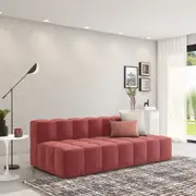 SOFÁ MODULAR 3 LUGARES SOFO - VELVET COTELÊ RODONITA - Foto 9