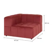 SOFÁ MODULAR CANTO SOFO - VELVET COTELÊ RODONITA - Foto 6