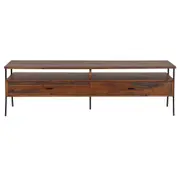 RACK 2 GAVETAS 1,80 M X 44 CM JAHARI - NOZES RÚSTICO/PRETO - Foto 1