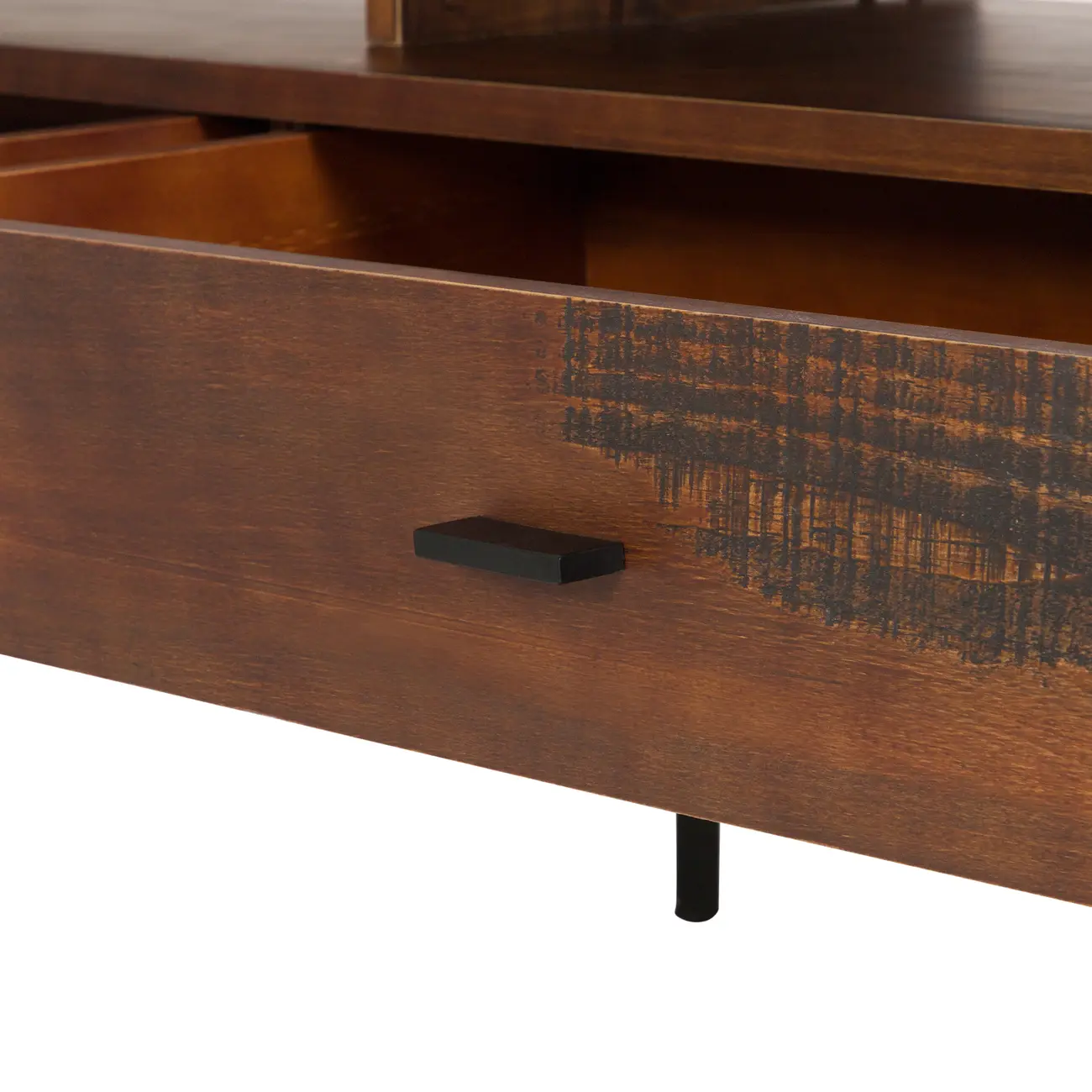 RACK 2 GAVETAS 1,80 M X 44 CM JAHARI - NOZES RÚSTICO/PRETO - Foto 6