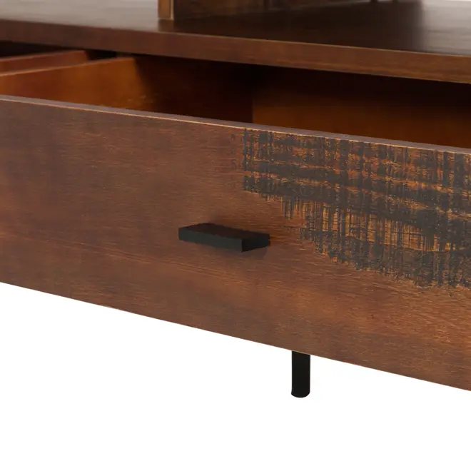 RACK 2 GAVETAS 1,80 M X 44 CM JAHARI - NOZES RÚSTICO/PRETO - Foto 6