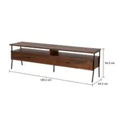 RACK 2 GAVETAS 1,80 M X 44 CM JAHARI - NOZES RÚSTICO/PRETO - Foto 7
