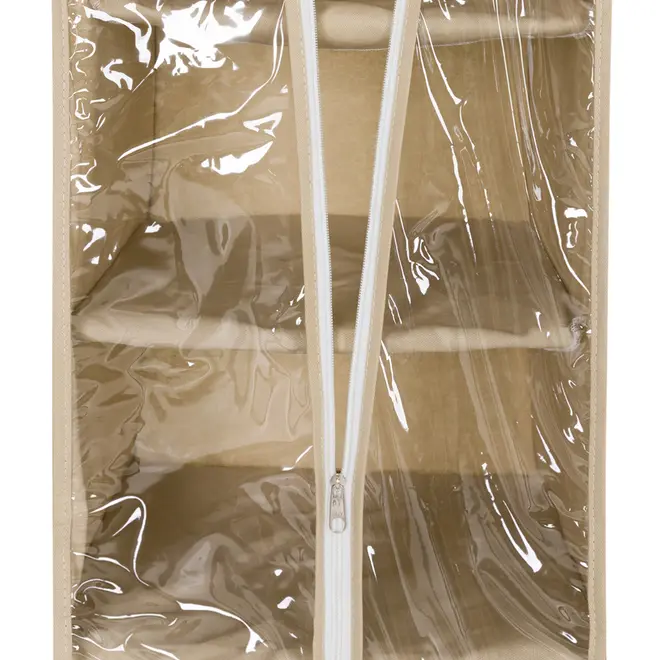ORGANIZADOR PARA ARMÁRIO COM ZÍPER COTTON BAG - CAMELO/INCOLOR - Foto 3