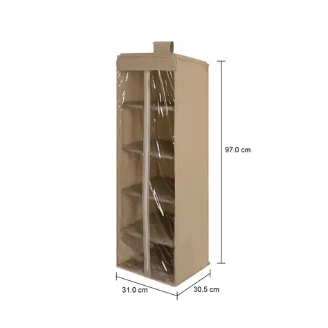 Imagem com medidas do produto ORGANIZADOR PARA ARMÁRIO COM ZÍPER COTTON BAG