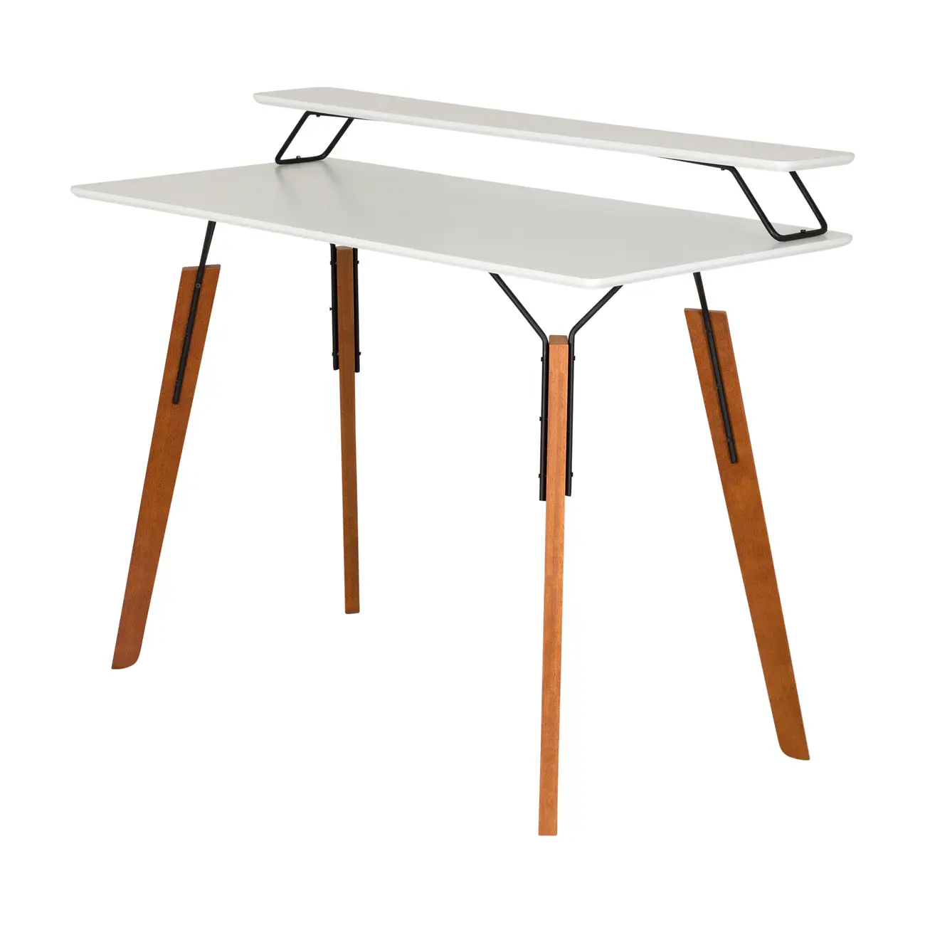 ESCRIVANINHA COM PRATELEIRA 1,10 M X 52 CM OVNI - NOZES/BRANCO - Foto 2