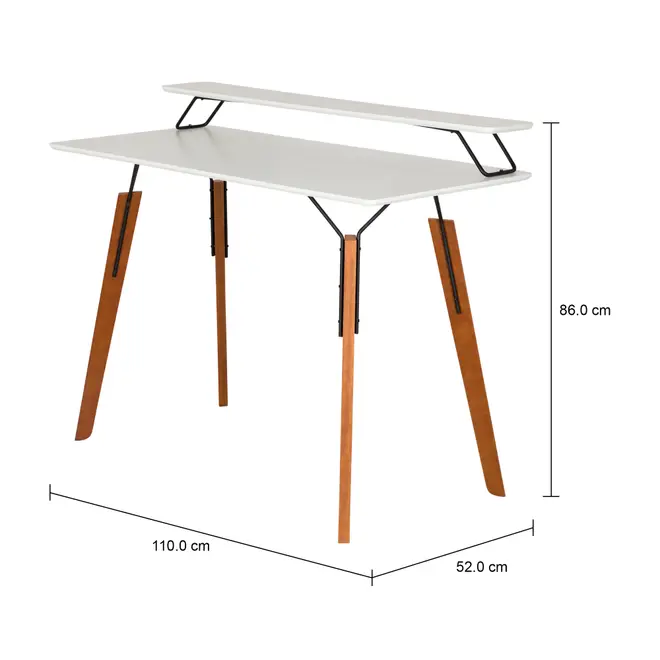 ESCRIVANINHA COM PRATELEIRA 1,10 M X 52 CM OVNI - NOZES/BRANCO - Foto 6