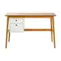 ESCRIVANINHA 2 GAVETAS 1,15 M X 50 CM GALIA - NOZES/BRANCO - Foto 1