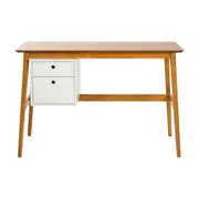 ESCRIVANINHA 2 GAVETAS 1,15 M X 50 CM GALIA - NOZES/BRANCO - Foto 1