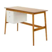 ESCRIVANINHA 2 GAVETAS 1,15 M X 50 CM GALIA - NOZES/BRANCO - Foto 2