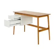 ESCRIVANINHA 2 GAVETAS 1,15 M X 50 CM GALIA - NOZES/BRANCO - Foto 3