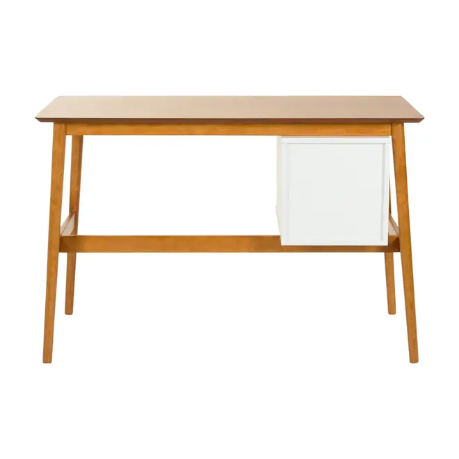 ESCRIVANINHA 2 GAVETAS 1,15 M X 50 CM GALIA - NOZES/BRANCO - Foto 5