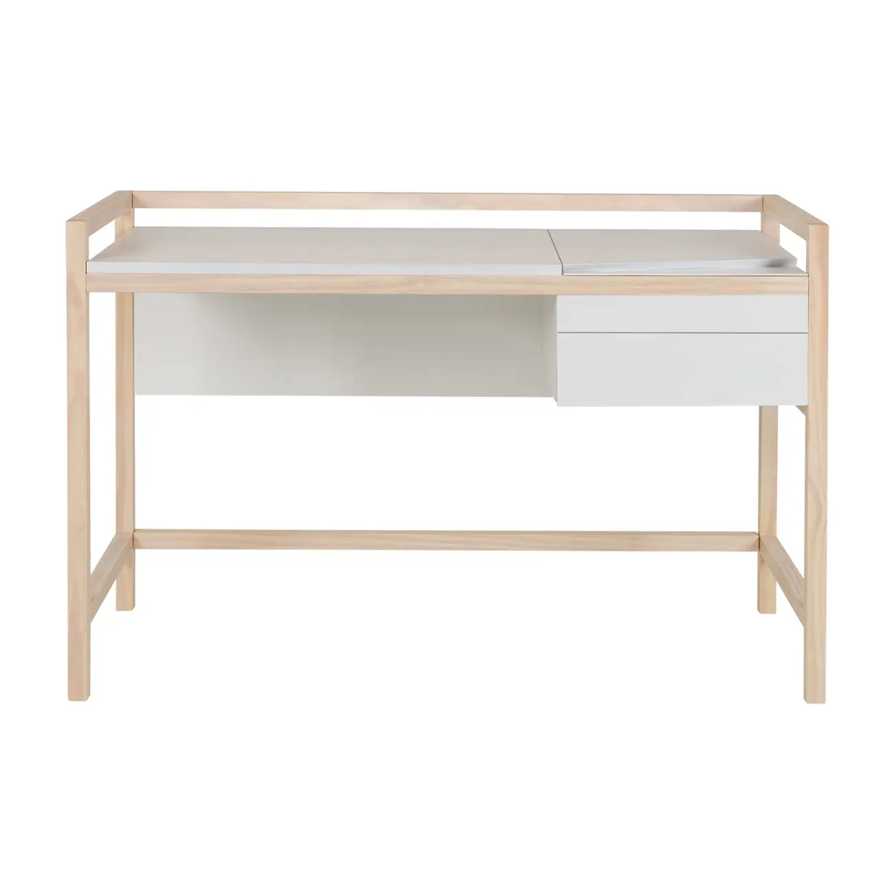 ESCRIVANINHA 1 GAVETA 1,20 M X 50 CM BANDEIROLA - NATURAL WASHED/BRANCO - Foto 1