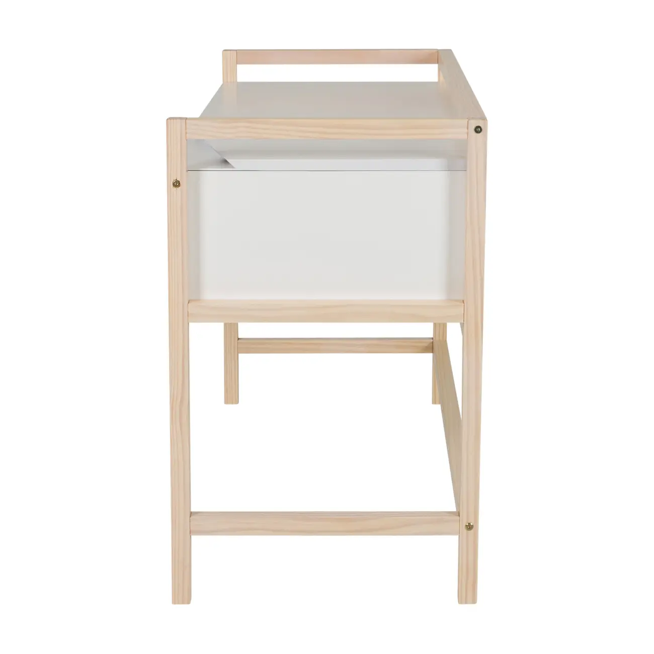 ESCRIVANINHA 1 GAVETA 1,20 M X 50 CM BANDEIROLA - NATURAL WASHED/BRANCO - Foto 4