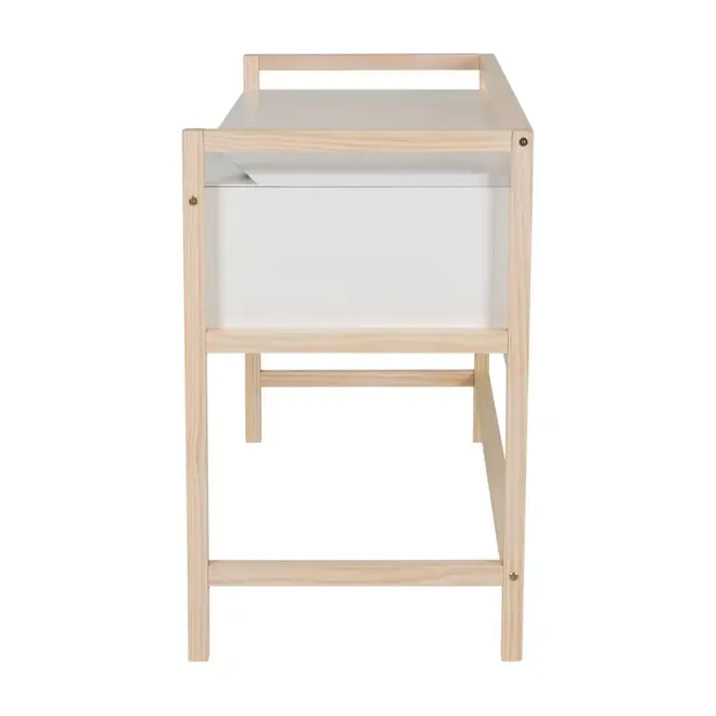 ESCRIVANINHA 1 GAVETA 1,20 M X 50 CM BANDEIROLA - NATURAL WASHED/BRANCO - Foto 4