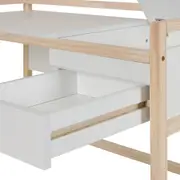 ESCRIVANINHA 1 GAVETA 1,20 M X 50 CM BANDEIROLA - NATURAL WASHED/BRANCO - Foto 6