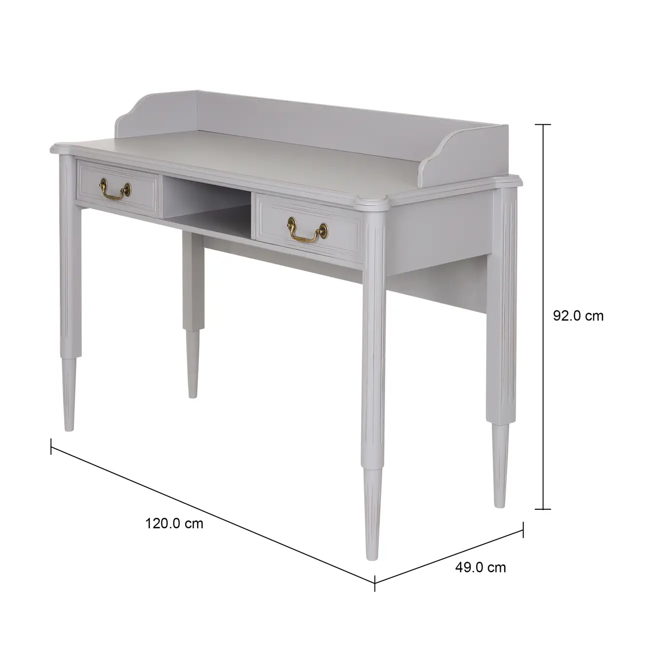 ESCRIVANINHA 2 GAVETAS 1,20 M X 50 CM REGENCE - CINZA PROVENCE - Foto 9