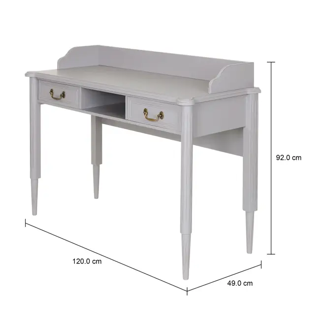 ESCRIVANINHA 2 GAVETAS 1,20 M X 50 CM REGENCE - CINZA PROVENCE - Foto 9