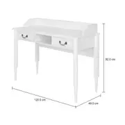 ESCRIVANINHA 2 GAVETAS 1,20 M X 50 CM REGENCE - BRANCO PROVENCE - Foto 9